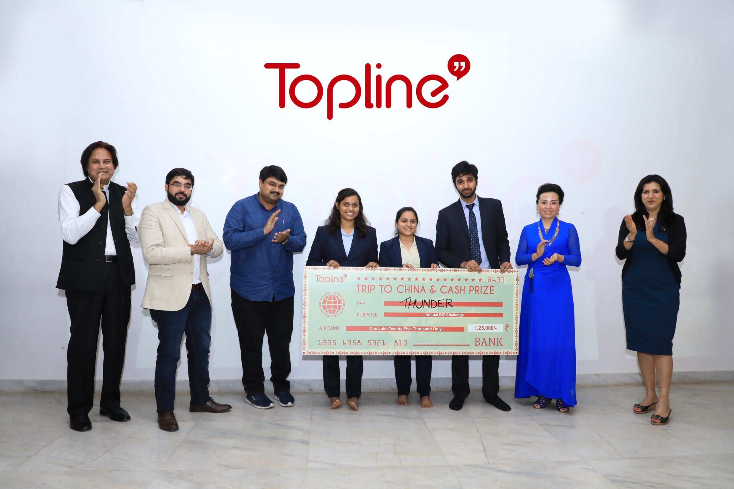 Topline Consulting Team felicitating the winning team Shailesh J