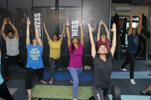 Participants doing Yoga