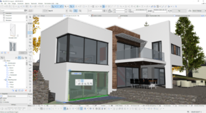 3D model of a house created using ArchiCAD. Image source: Wikimedia Commons