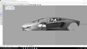 3D model of a car created using Rhino 3D
