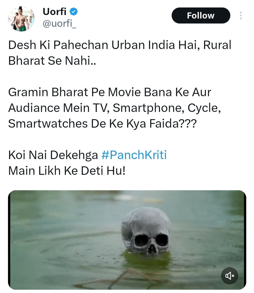 Uorfi Javed's Tweet Sparks Controversy with #UrfiAgainstRuralBharat Trend