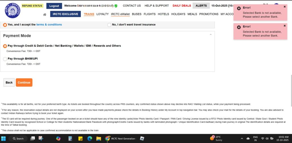 IRCTC Tatkal Payment Failure Scam or System Glitch?(2025)